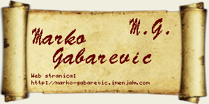 Marko Gabarević vizit kartica